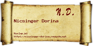 Nicsinger Dorina névjegykártya