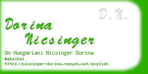 dorina nicsinger business card